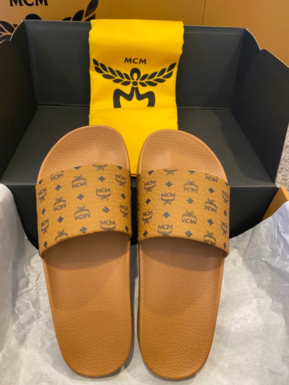 Monogram Print Rubber Slides